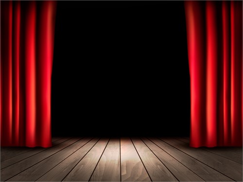Bühne mit rotem Vorhang - Hamburger Theaternacht 2018